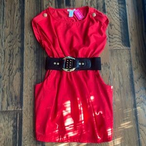 NWT Size L Red Belted Dress and two extra belts